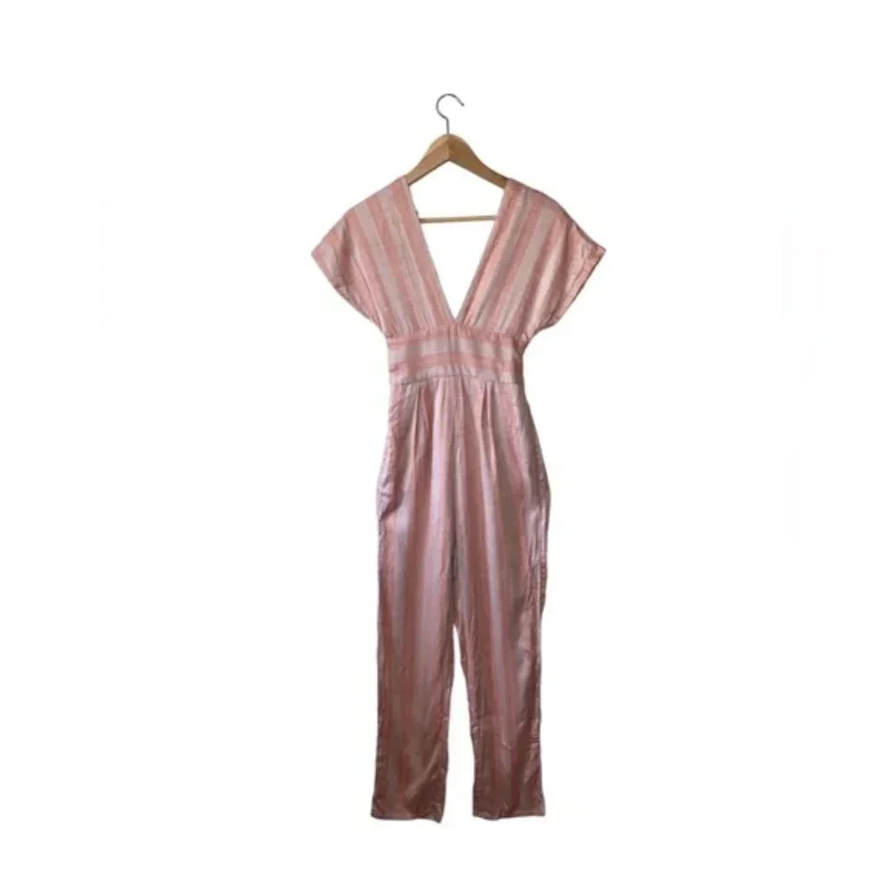 L Space Striped Cover-Up Jumpsuit XS - Picture 3 of 10